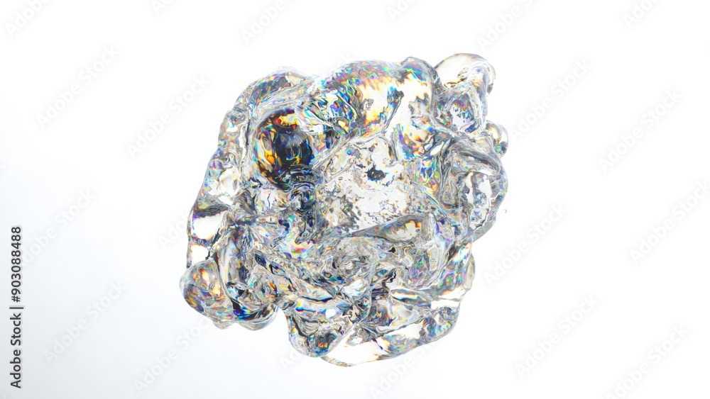abstract 3d animation of clear liquid on white background abstract 3d animation of clear liquid on white background