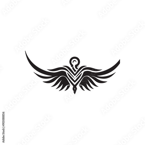 Neo tribal tattoo gothic cyber body ornament vector, logo, icon, silhouette, doddle design black and white  © Harunur
