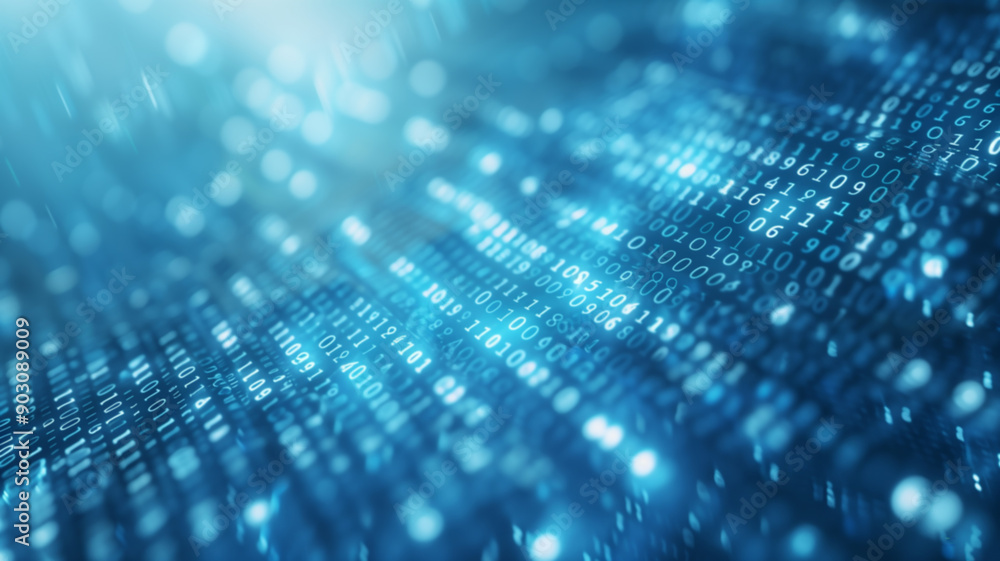 Abstract digital background with binary code streams in a futuristic setting, showcasing technology and data flow. Abstract digital background with binary code streams in a futuristic setting, showcasing technology and data flow.