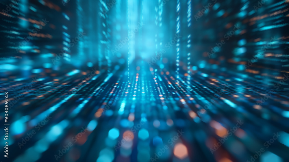 Abstract digital background with binary code streams in a futuristic setting, showcasing technology and data flow. Abstract digital background with binary code streams in a futuristic setting, showcasing technology and data flow.