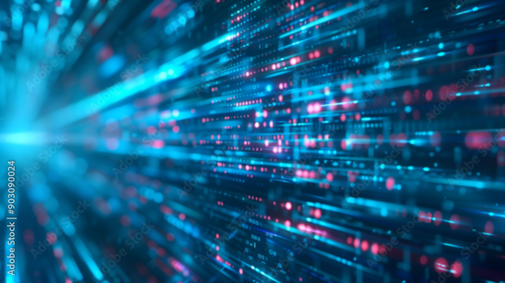 Abstract digital background with binary code streams in a futuristic setting, showcasing technology and data flow. Abstract digital background with binary code streams in a futuristic setting, showcasing technology and data flow.