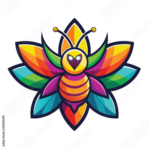 A vibrant and eye catching leaf bee logo design vector download