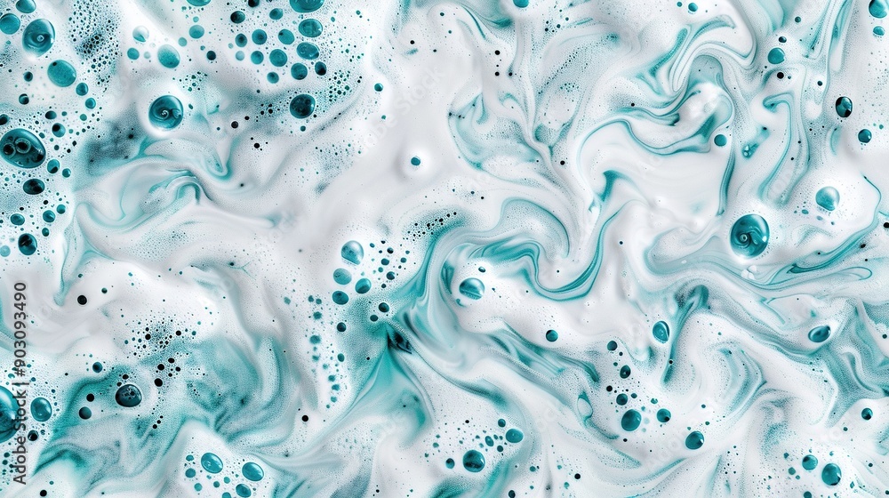 A close-up of a blue and white background with bubbles on the bottom of the image A close-up of a blue and white background with bubbles on the bottom of the image