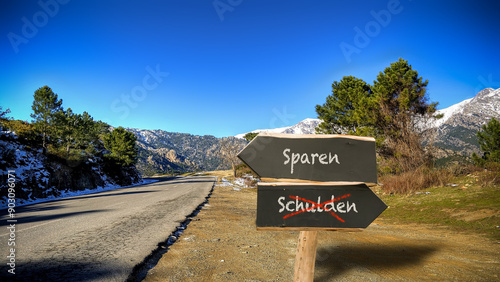 Signposts the direct way to savings versus debt