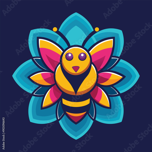 A vibrant and eye catching leaf bee logo design vector download