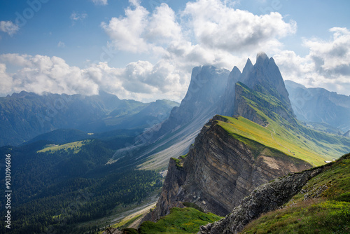 A view from Seceda - Odle - Val Gardena - Ortisei - Italy photo