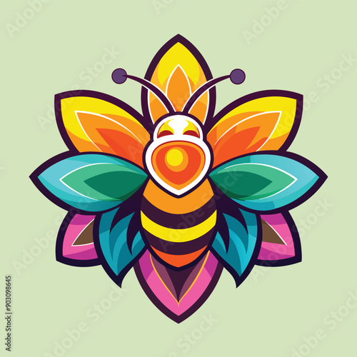 A vibrant and eye catching leaf bee logo design vector download