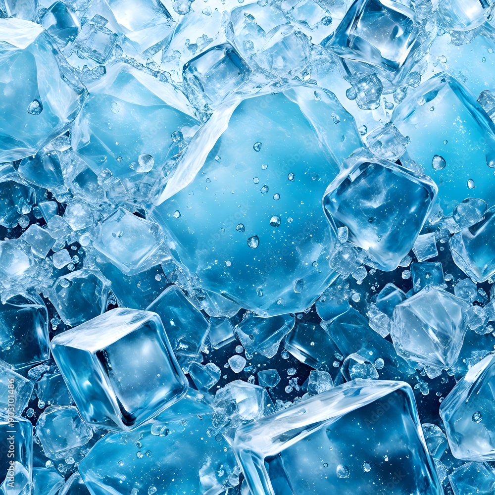 Obraz premium square ice banner background