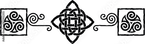 Celtic Tribal Spiral Header - Viking Ornament