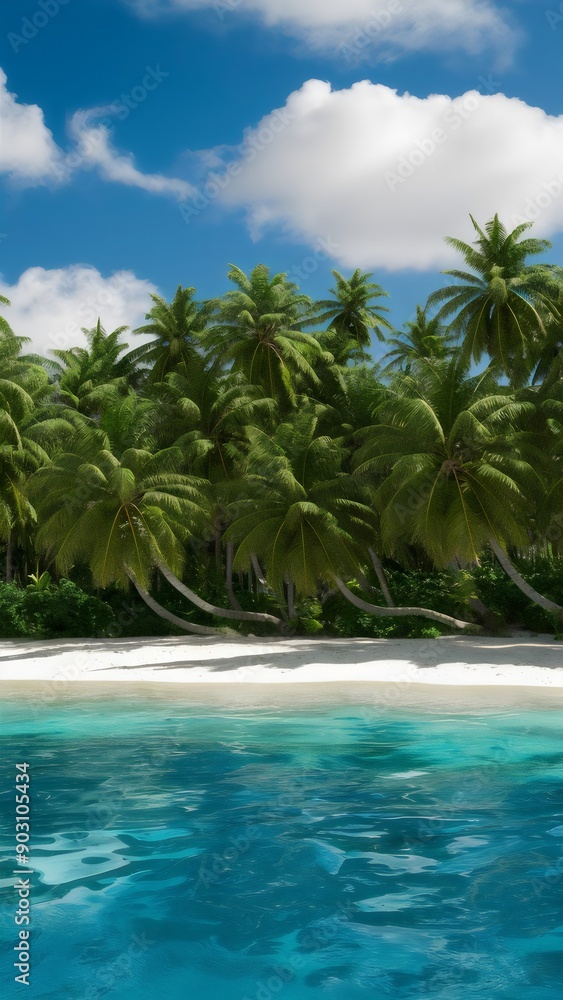beach with palm trees and sea beach with palm trees and sea