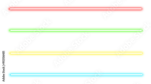 Glowing lines neon light effect on transparent background. futuristic signs. Colorful aser lines. bright neon LED multicolor laser isolated in PNG. techno concept