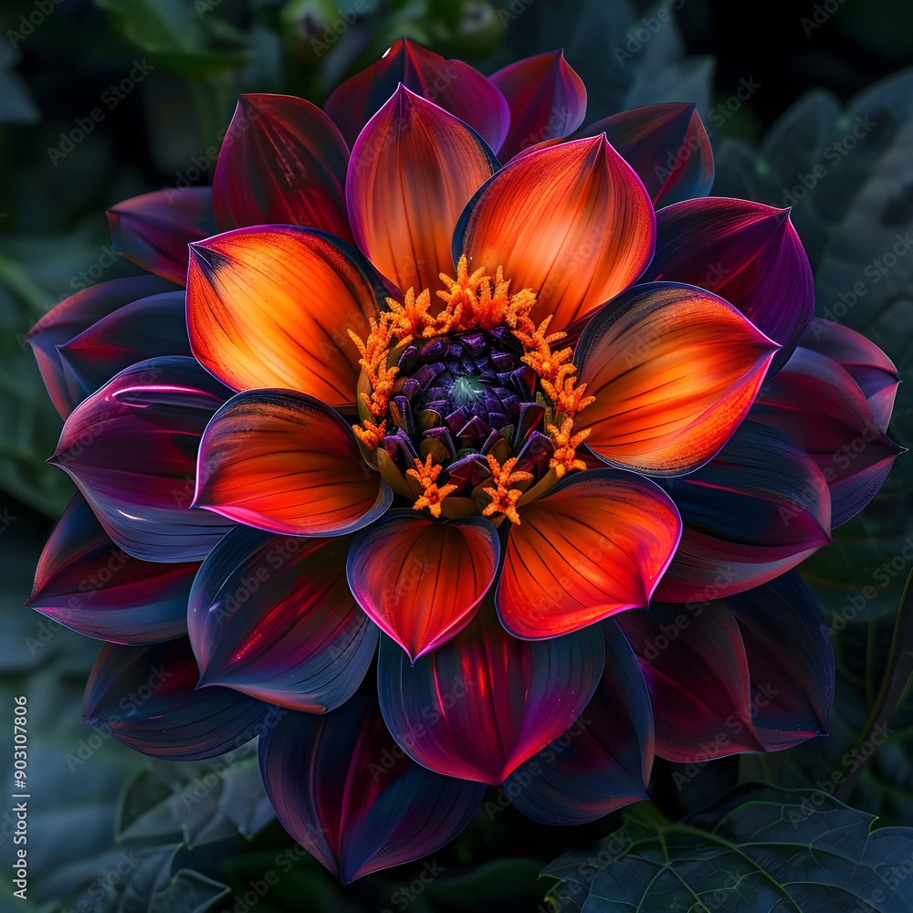 Mesmerizing Exotic Flower in Full Bloom with Vivid, Vibrant Petals Unfurling Gracefully in Eye-Catching Gradient Mesmerizing Exotic Flower in Full Bloom with Vivid, Vibrant Petals Unfurling Gracefully in Eye-Catching Gradient