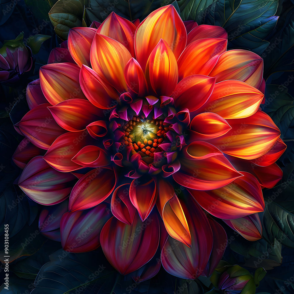 Mesmerizing Exotic Flower in Full Bloom with Vivid, Vibrant Petals Unfurling Gracefully in Eye-Catching Gradient Mesmerizing Exotic Flower in Full Bloom with Vivid, Vibrant Petals Unfurling Gracefully in Eye-Catching Gradient