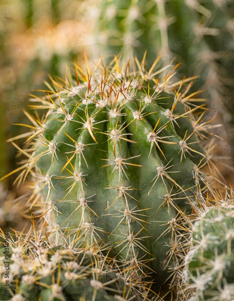 Closeup of spines on cactus, background cactus with spines Closeup of spines on cactus, background cactus with spines