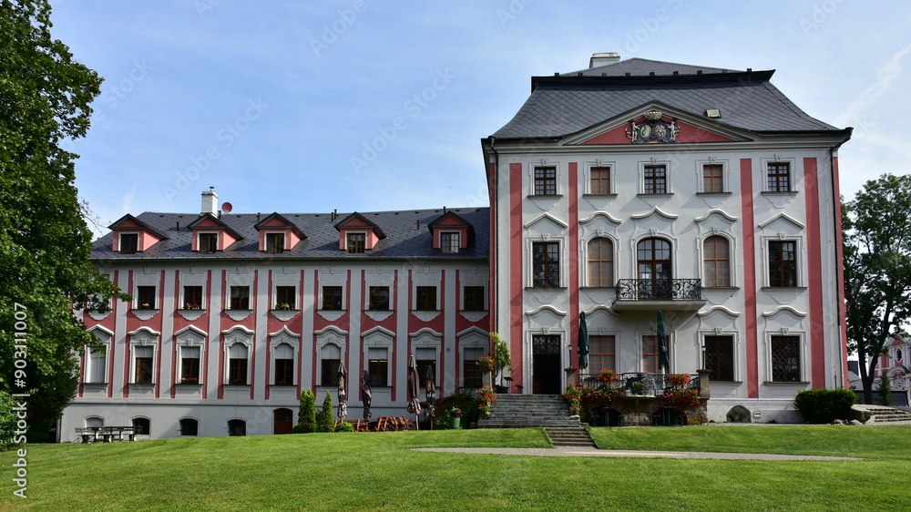 Obraz premium castle in village Velke Hostice near town Opava