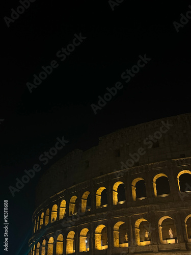 Canvas Print colosseum rome evening