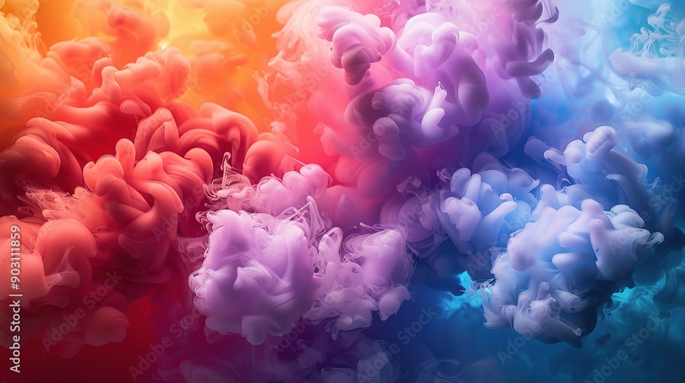 Chromatic Symphony: A vibrant explosion of color dances through water, creating an abstract masterpiece of swirling hues. Chromatic Symphony: A vibrant explosion of color dances through water, creating an abstract masterpiece of swirling hues.