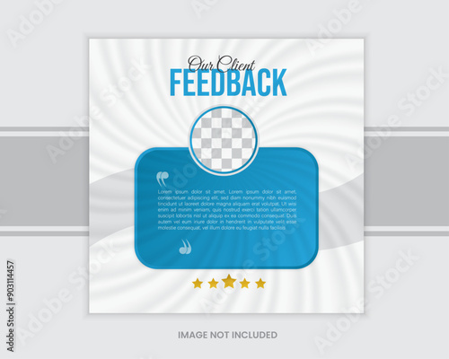 Clint testimonial template design, review banner,