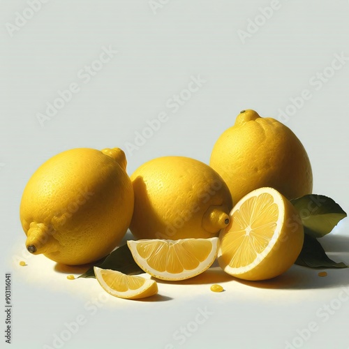 lemons on the table, still-life, macro photo