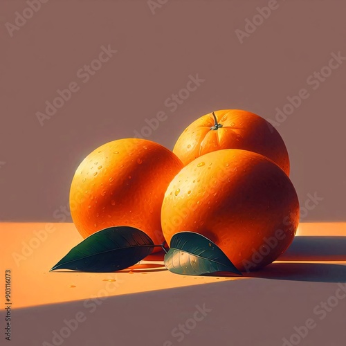 oranges on the table, still-life, macro photo
