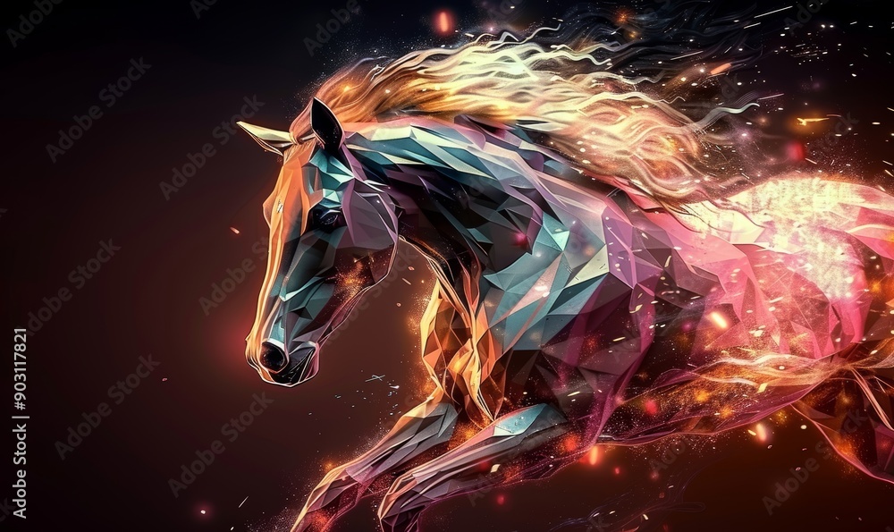 Horse abstract magical animal background with mare stallion wallpaper ai, Generative AI Horse abstract magical animal background with mare stallion wallpaper ai, Generative AI