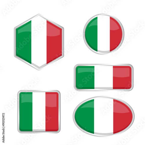 Free Download Italian flag with various shapes vector eps for design element, decoration, banner, emblem, promotion, event, holiday, social media post, icon, poster, etc. Editable and scalable. - GFXLoad