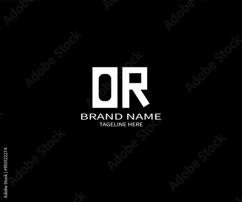 OR letter logo design on black background. OR creative initials letter logo concept. OR unique design