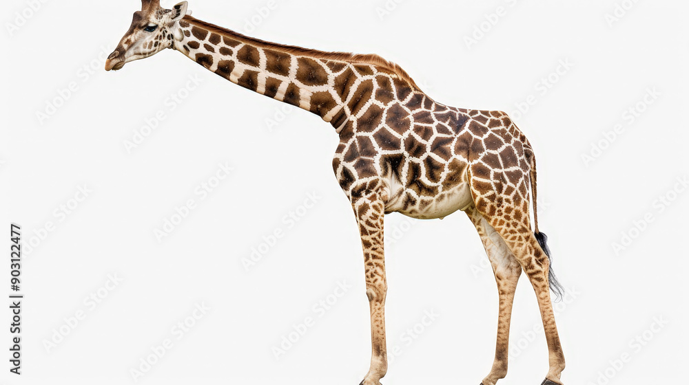 Obraz premium giraffe on white background isolated