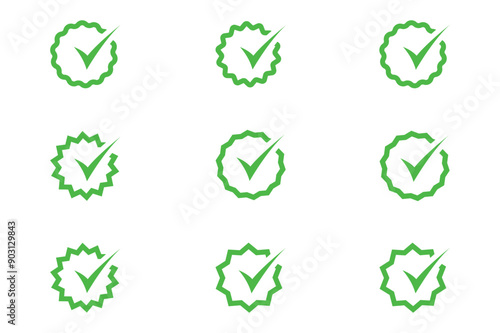 Green tick mark check box polygon style