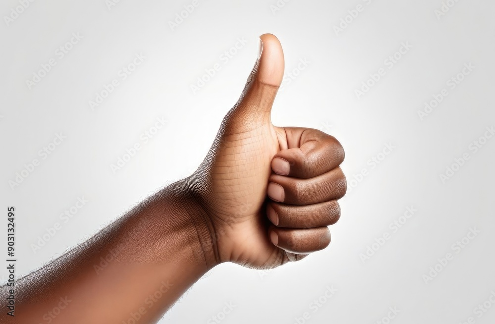 Fist, thumbs up on white background. Fist, thumbs up on white background.
