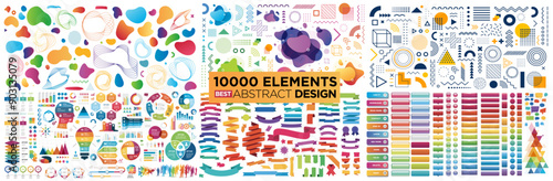 10000 Elements design: Ribbons,abstracts, arrows , infographics, geometrics, buttons, ...