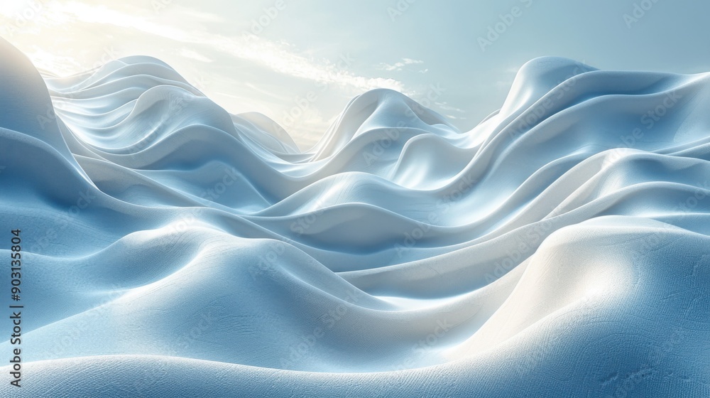 Fototapeta premium 3D abstract multicolored background in the form of waves.