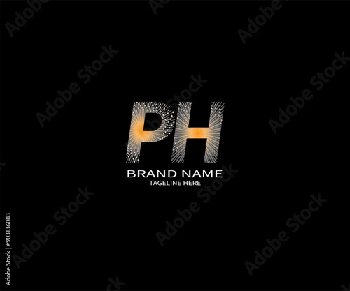 PH Letter Initial Logo Design Template Vector Illustration
