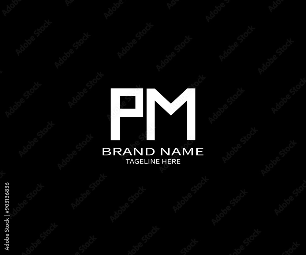PM Letter Initial Logo Design Template Vector Illustration PM Letter Initial Logo Design Template Vector Illustration