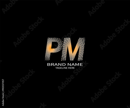 PM Letter Initial Logo Design Template Vector Illustration
