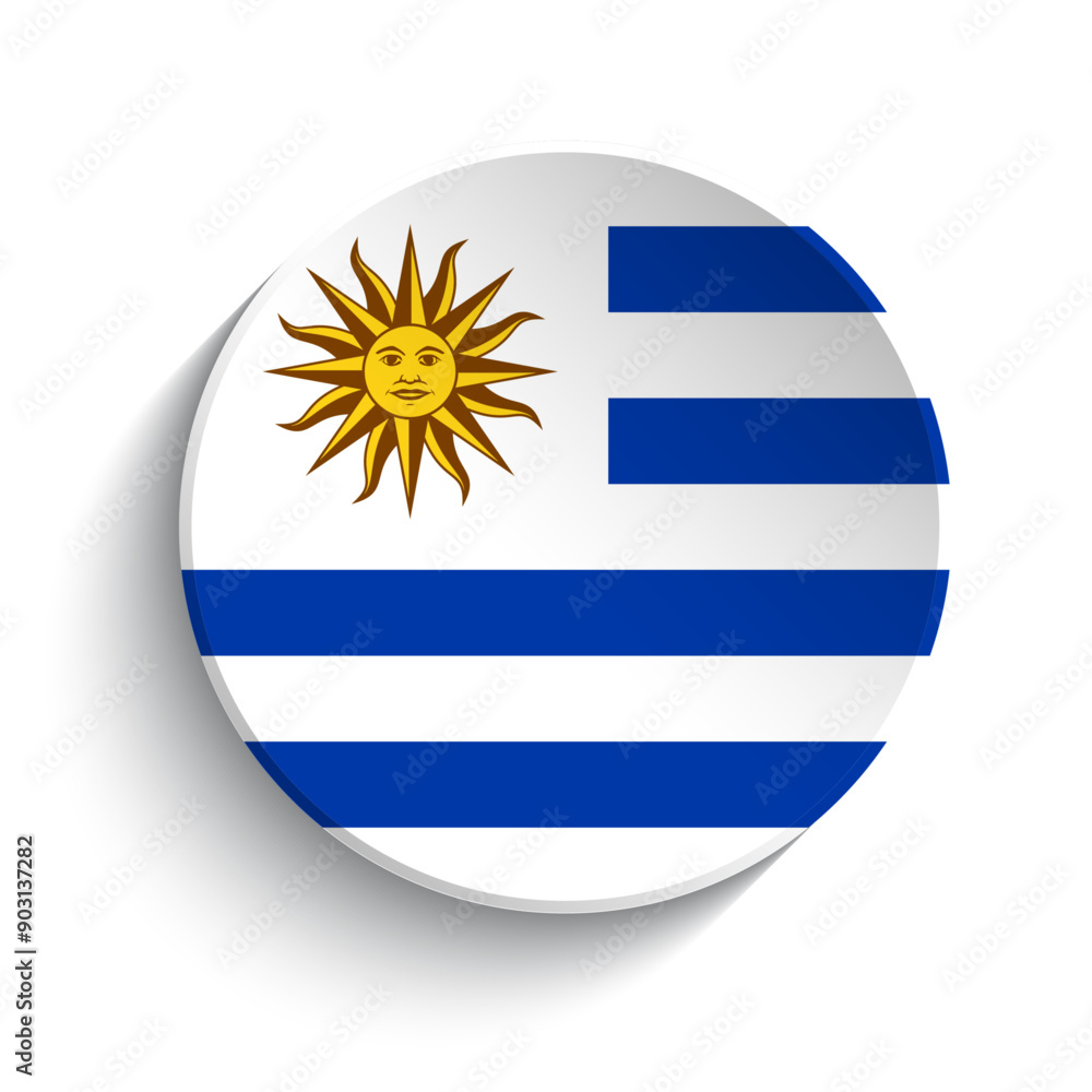 Obraz premium Uruguay flag button