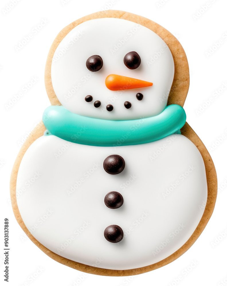 Fototapeta premium PNG 1 snowman cookie food white background anthropomorphic.