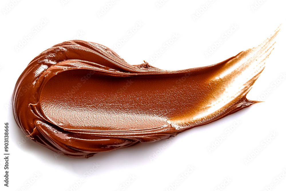 Delicious chocolate paste spread on white background, top view Delicious chocolate paste spread on white background, top view