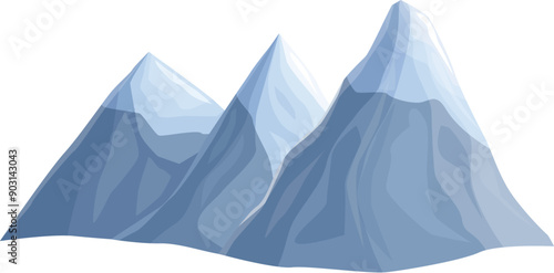 Snowcapped mountain range forming a majestic landscape, evoking a sense of awe and adventure