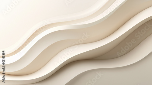 Wallpaper Mural 白の3Dの波の背景 Torontodigital.ca