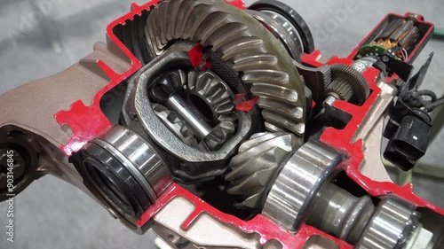 Footage of an open auto  reducer differential.