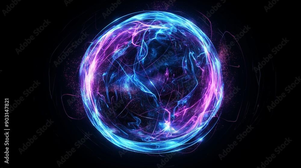 Obraz premium Abstract Glowing Neon Light Swirl.