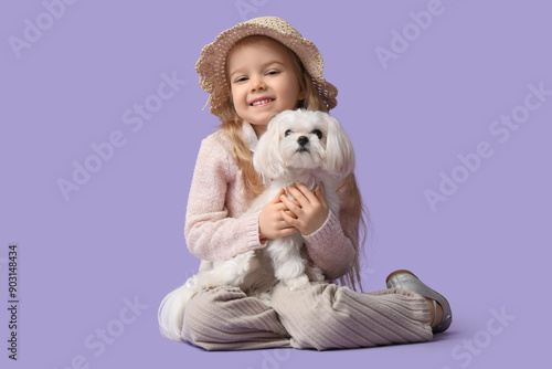 Happy little girl with cute...