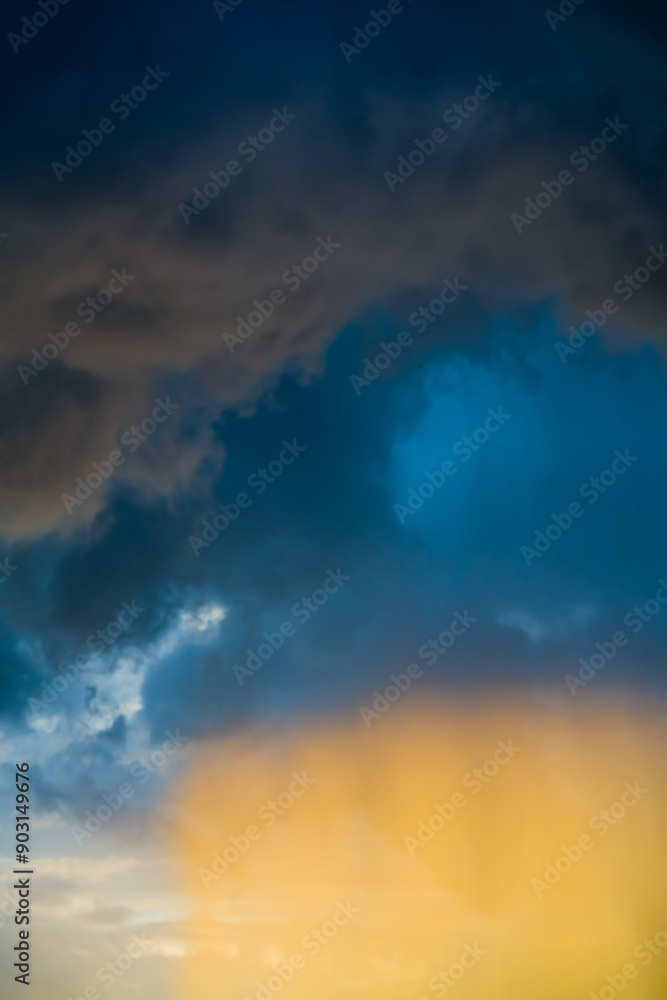 Yellow light under thunder clouds Yellow light under thunder clouds