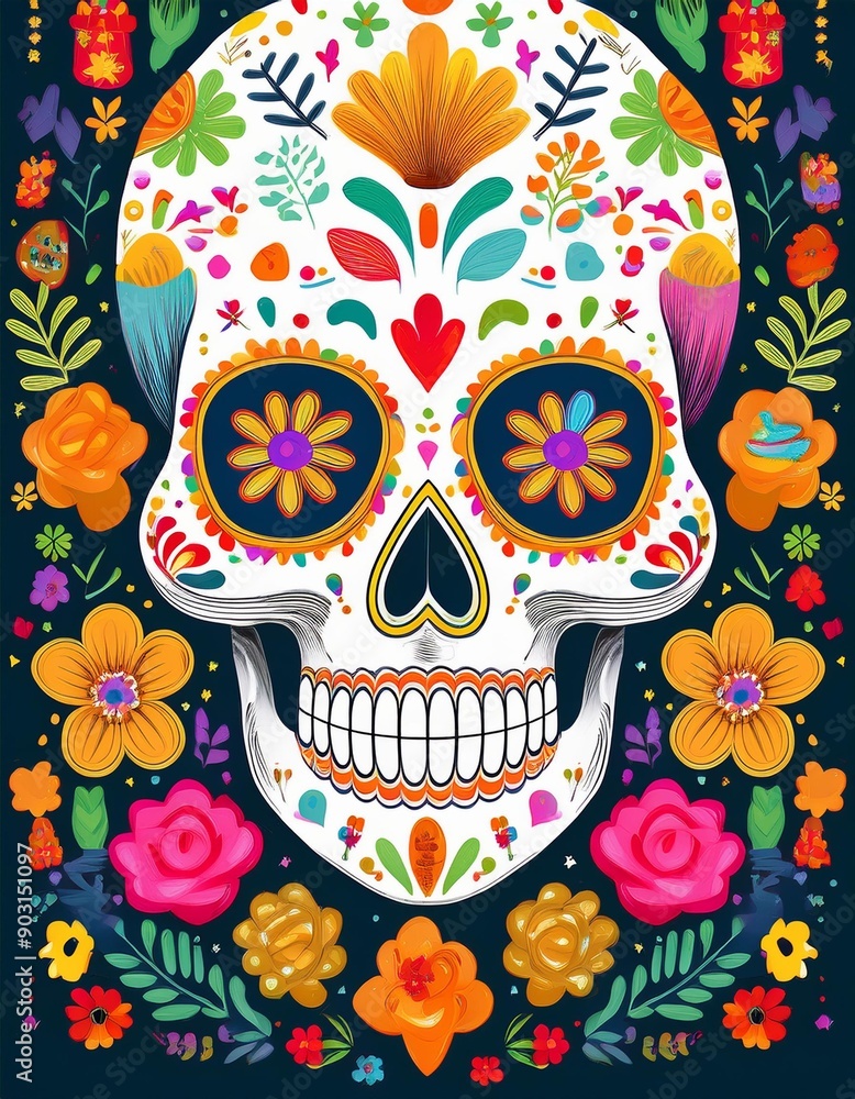 The day of the Dead clipart, isolated vector illustration. The day of the Dead clipart, isolated vector illustration.
