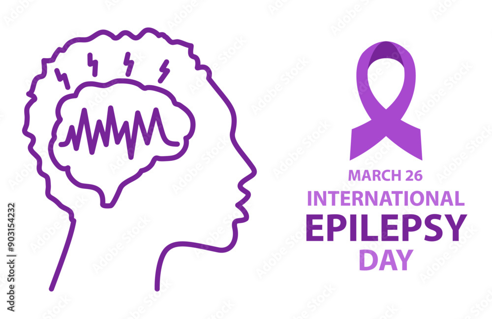 Epilepsy awareness month is observed.Purple ribbon.Epilepsy awareness brain.Health banner.Medial template design.Purple brain.Human silhouette.Medical healthcare concept.Epilepsy brain.Mentally health Epilepsy awareness month is observed.Purple ribbon.Epilepsy awareness brain.Health banner.Medial template design.Purple brain.Human silhouette.Medical healthcare concept.Epilepsy brain.Mentally health