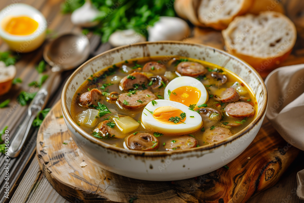 Zurek - polish fermented rye soup with traditional polish white ...