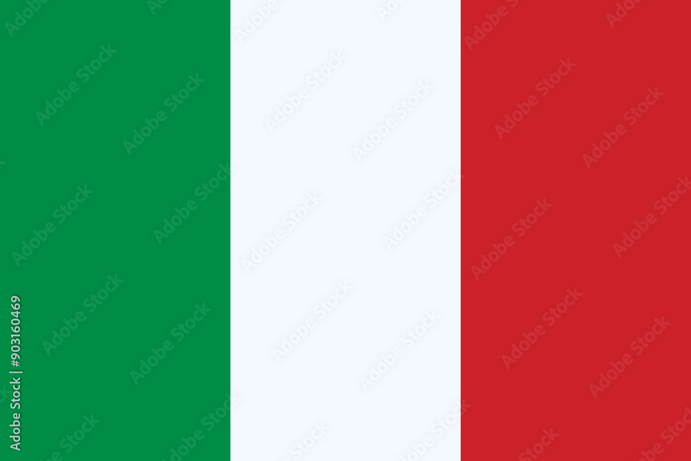 Naklejka premium Flag of Italy with real colors. Vector illustration