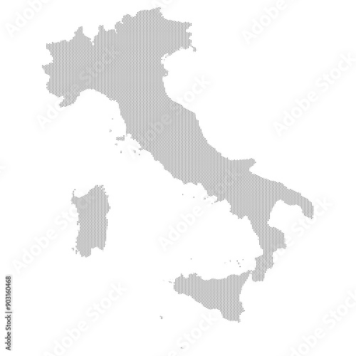 Italy map with dotted pattern vector illustration