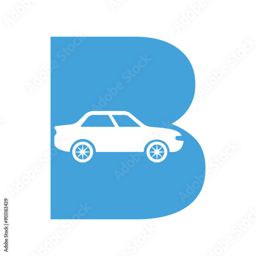 Car Logo combine with letter B vector template